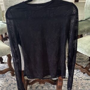 AFRM Sheer Black Lace Blouse